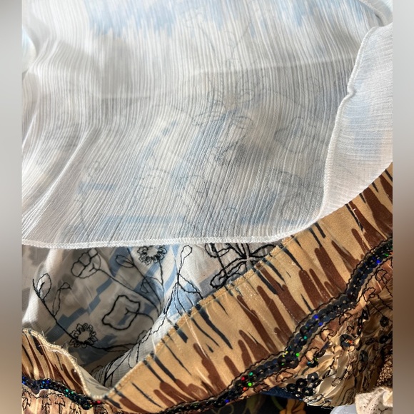 Cache strapless Animal Print Dress size M sequin smocked maxi leopard - Picture 8 of 11